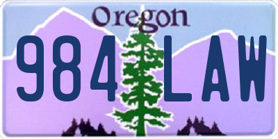 OR license plate 984LAW