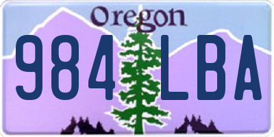 OR license plate 984LBA