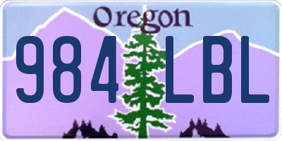 OR license plate 984LBL