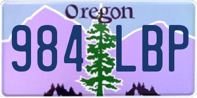 OR license plate 984LBP
