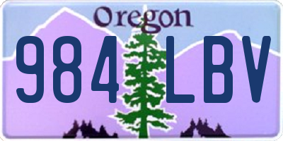 OR license plate 984LBV