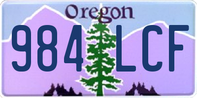 OR license plate 984LCF