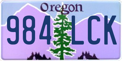 OR license plate 984LCK