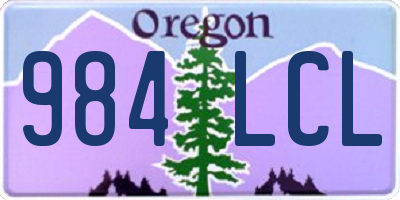 OR license plate 984LCL
