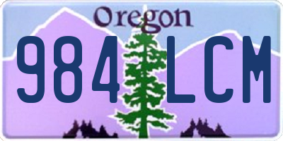 OR license plate 984LCM