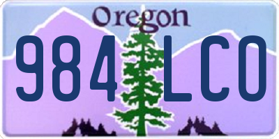 OR license plate 984LCO
