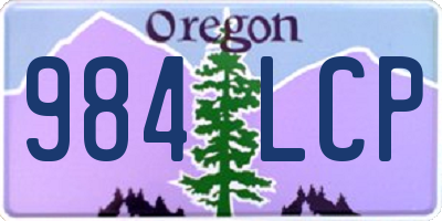 OR license plate 984LCP