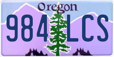 OR license plate 984LCS
