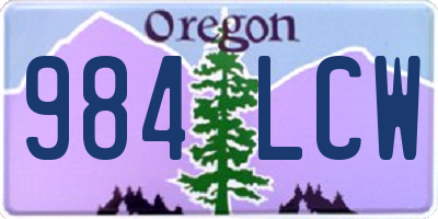 OR license plate 984LCW