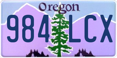 OR license plate 984LCX