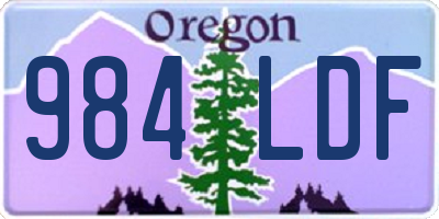 OR license plate 984LDF