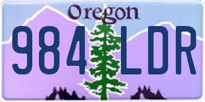 OR license plate 984LDR