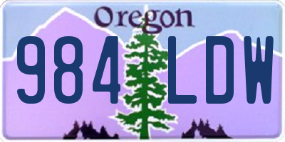 OR license plate 984LDW