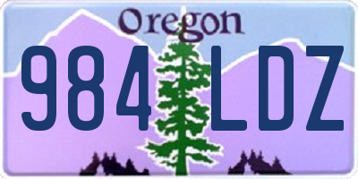 OR license plate 984LDZ