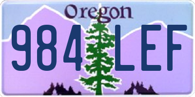 OR license plate 984LEF