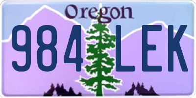 OR license plate 984LEK