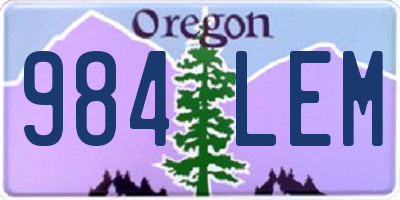 OR license plate 984LEM