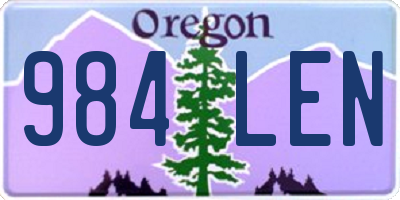 OR license plate 984LEN