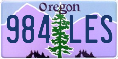 OR license plate 984LES