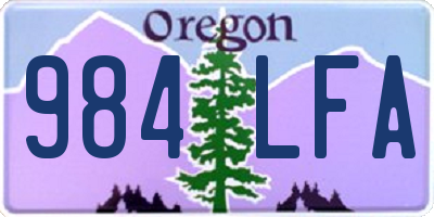 OR license plate 984LFA