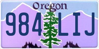 OR license plate 984LIJ