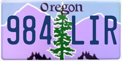 OR license plate 984LIR
