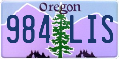 OR license plate 984LIS