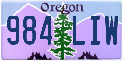 OR license plate 984LIW