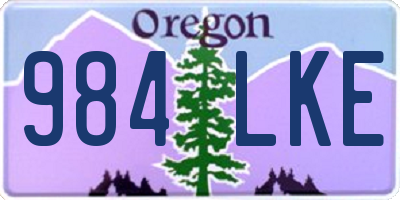 OR license plate 984LKE