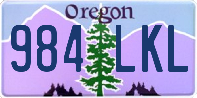 OR license plate 984LKL