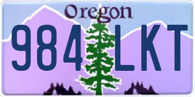 OR license plate 984LKT