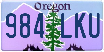 OR license plate 984LKU