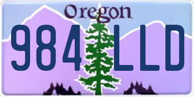 OR license plate 984LLD