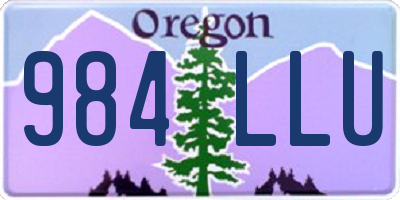 OR license plate 984LLU