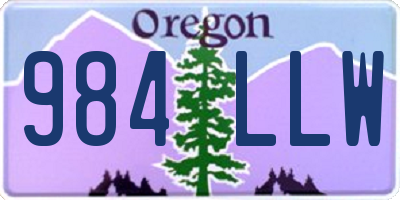 OR license plate 984LLW