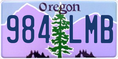 OR license plate 984LMB