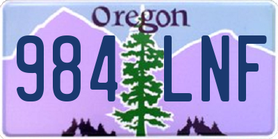 OR license plate 984LNF