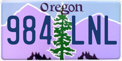 OR license plate 984LNL