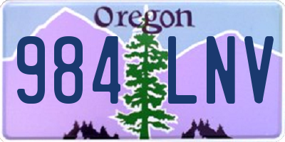 OR license plate 984LNV