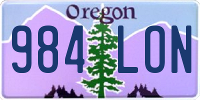 OR license plate 984LON