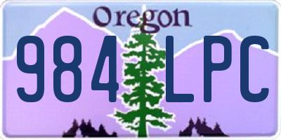 OR license plate 984LPC