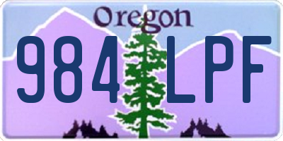 OR license plate 984LPF