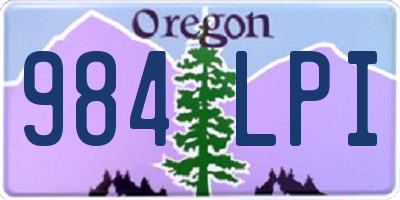 OR license plate 984LPI
