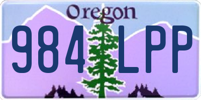 OR license plate 984LPP