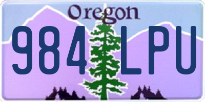 OR license plate 984LPU