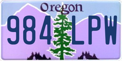 OR license plate 984LPW