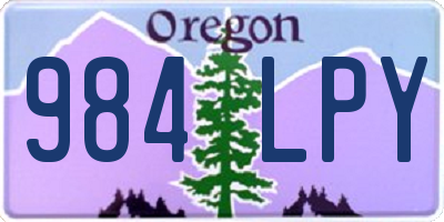 OR license plate 984LPY