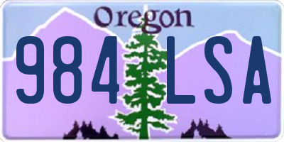 OR license plate 984LSA