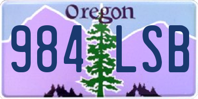 OR license plate 984LSB