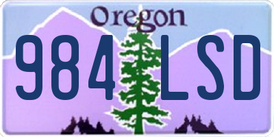OR license plate 984LSD